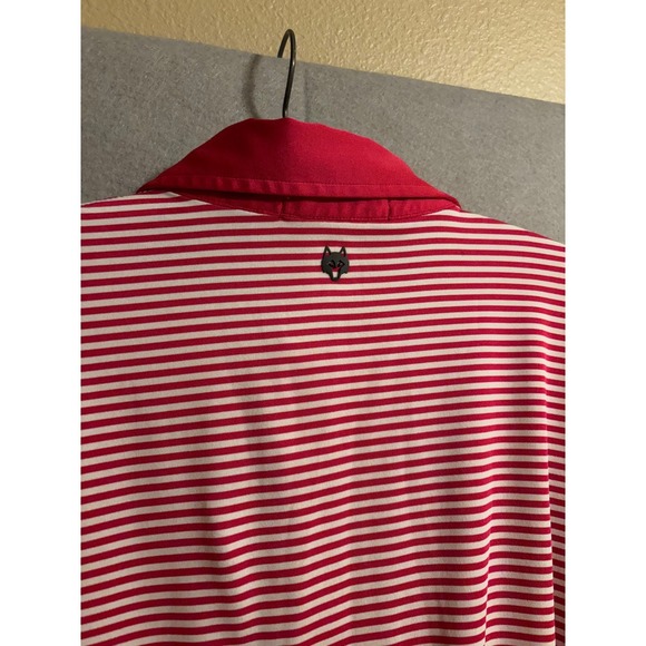 Greyson Men's L Red White Striped‎ Polo Shirt Golf Casual Short Sleeve Resort - Picture 3 of 6